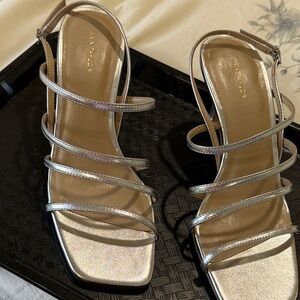 ANN TAYLOR Silver strappy sandals. 7.5 BRAND NEW!